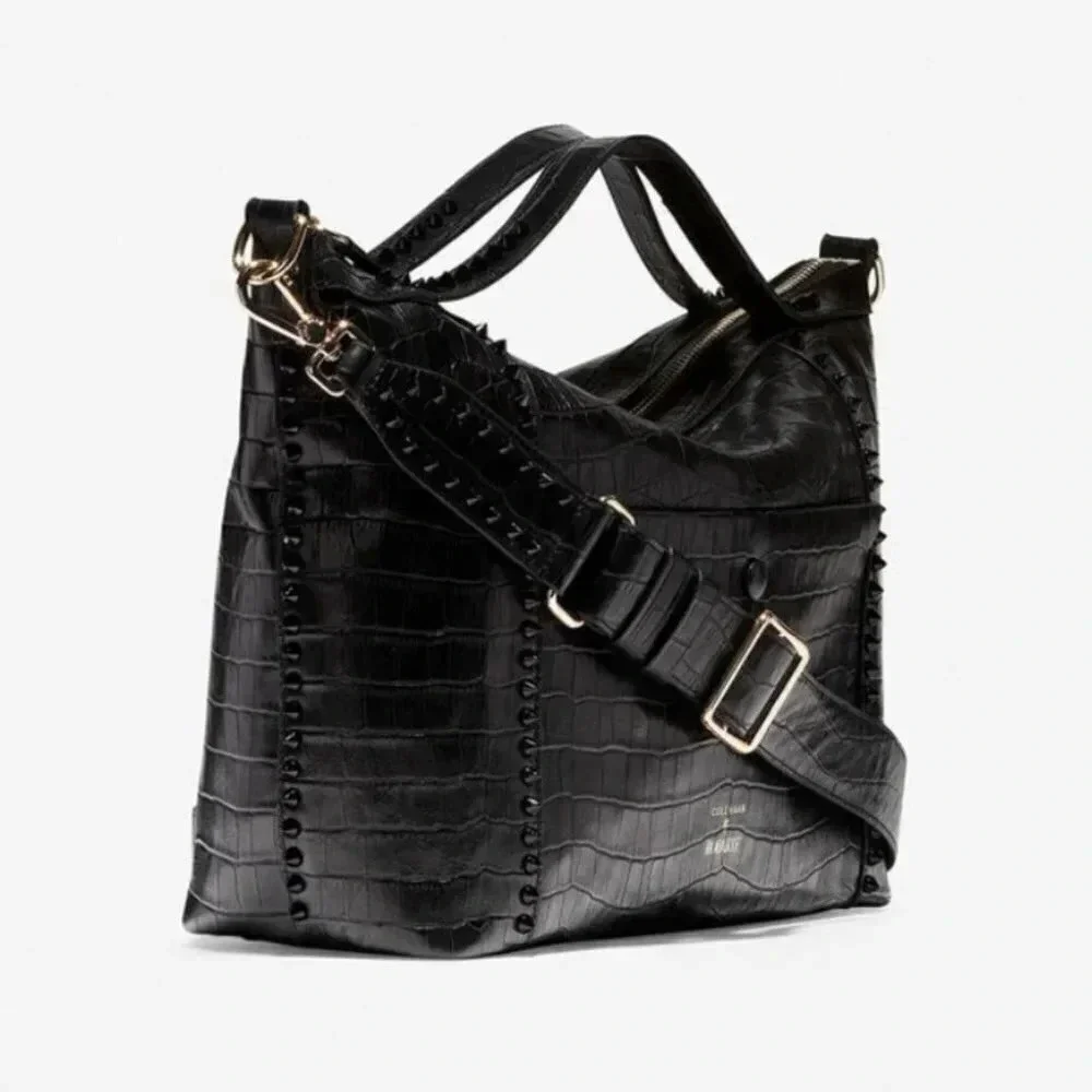 Cole Haan Rodarte Black Croc-Embossed Satchel purse - Picture 15 of 15